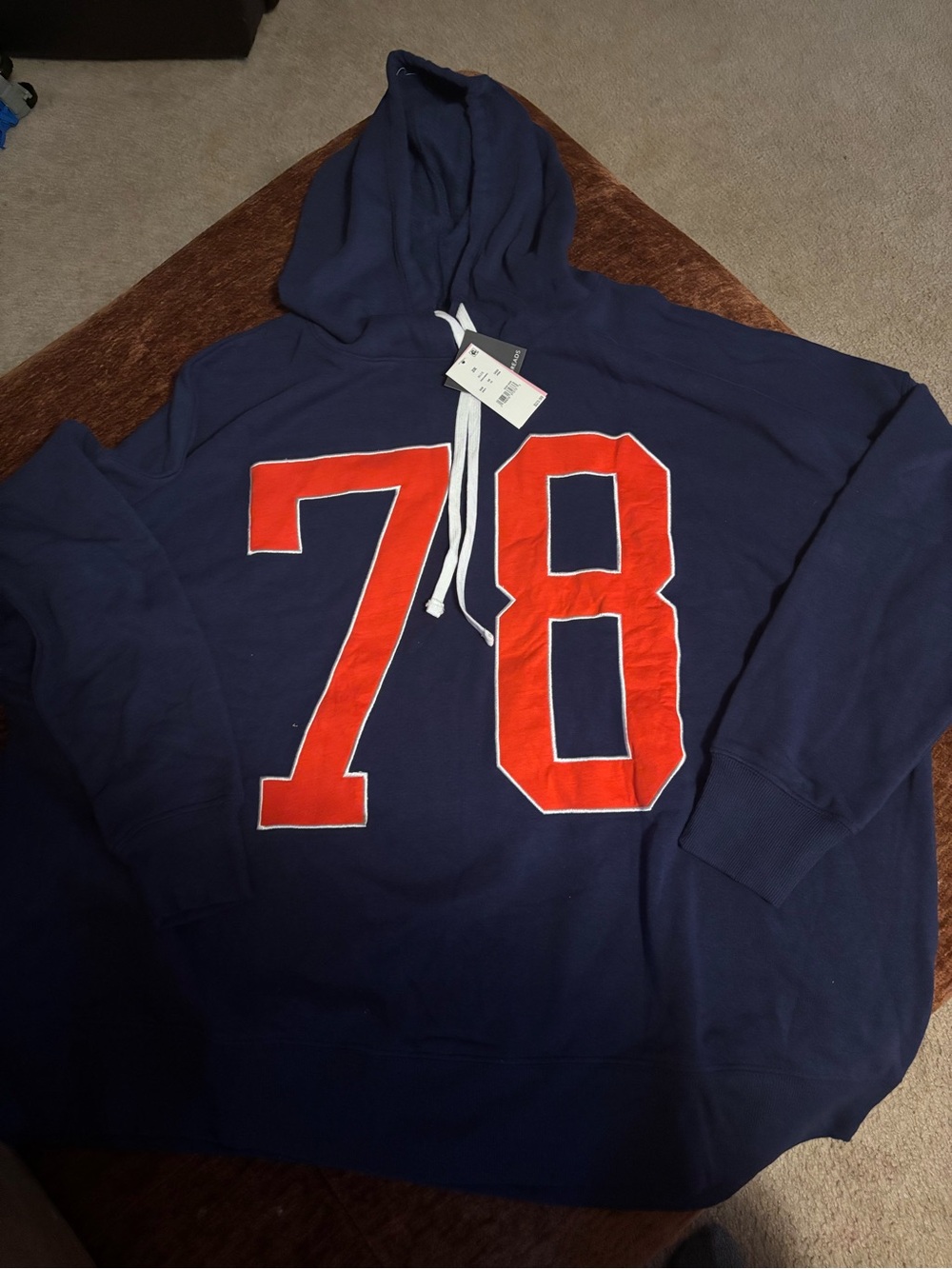 Source Unknown Navy Hoodie with Red '78' Graphic